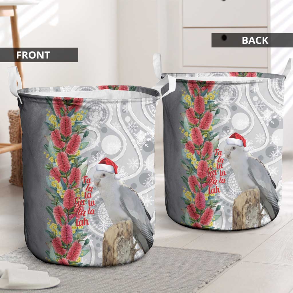 Blue Galah Mutation Christmas Australia Laundry Basket Falalalala Galalah Bottlebrush Grey Aboriginal Art - Aussie Hoodie