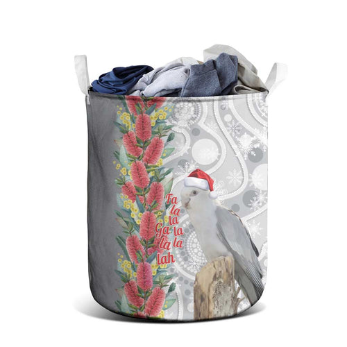 Blue Galah Mutation Christmas Australia Laundry Basket Falalalala Galalah Bottlebrush Grey Aboriginal Art - Aussie Hoodie