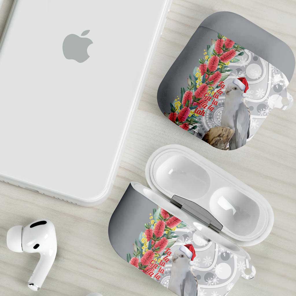 Blue Galah Mutation Christmas Australia AirPods Case Falalalala Galalah Bottlebrush Grey Aboriginal Art - Aussie Hoodie