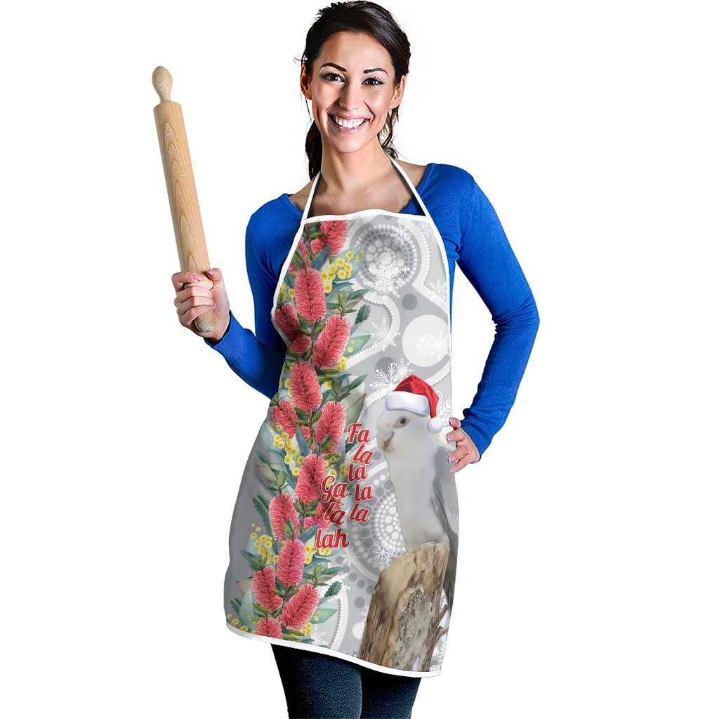 Blue Galah Mutation Christmas Australia Apron Falalalala Galalah Bottlebrush Grey Aboriginal Art - Aussie Hoodie
