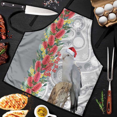 Blue Galah Mutation Christmas Australia Apron Falalalala Galalah Bottlebrush Grey Aboriginal Art - Aussie Hoodie