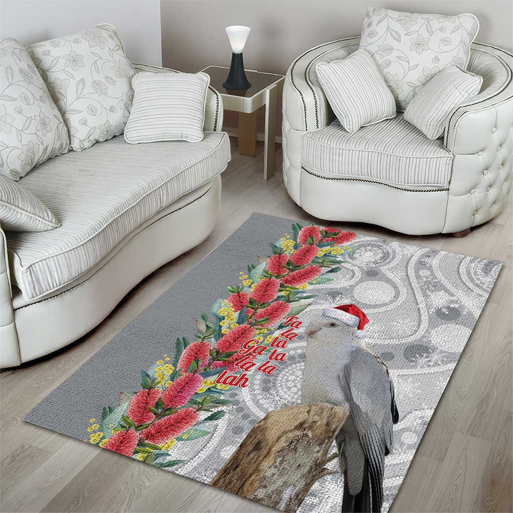 Blue Galah Mutation Christmas Australia Area Rug Falalalala Galalah Bottlebrush Grey Aboriginal Art - Aussie Hoodie