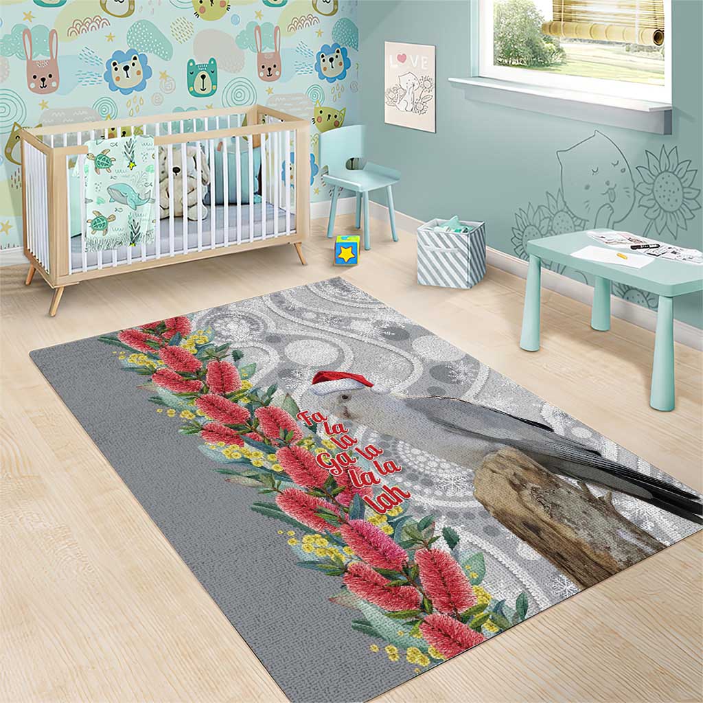 Blue Galah Mutation Christmas Australia Area Rug Falalalala Galalah Bottlebrush Grey Aboriginal Art - Aussie Hoodie