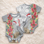 Blue Galah Mutation Christmas Australia Baby Onesie Falalalala Galalah Bottlebrush Grey Aboriginal Art