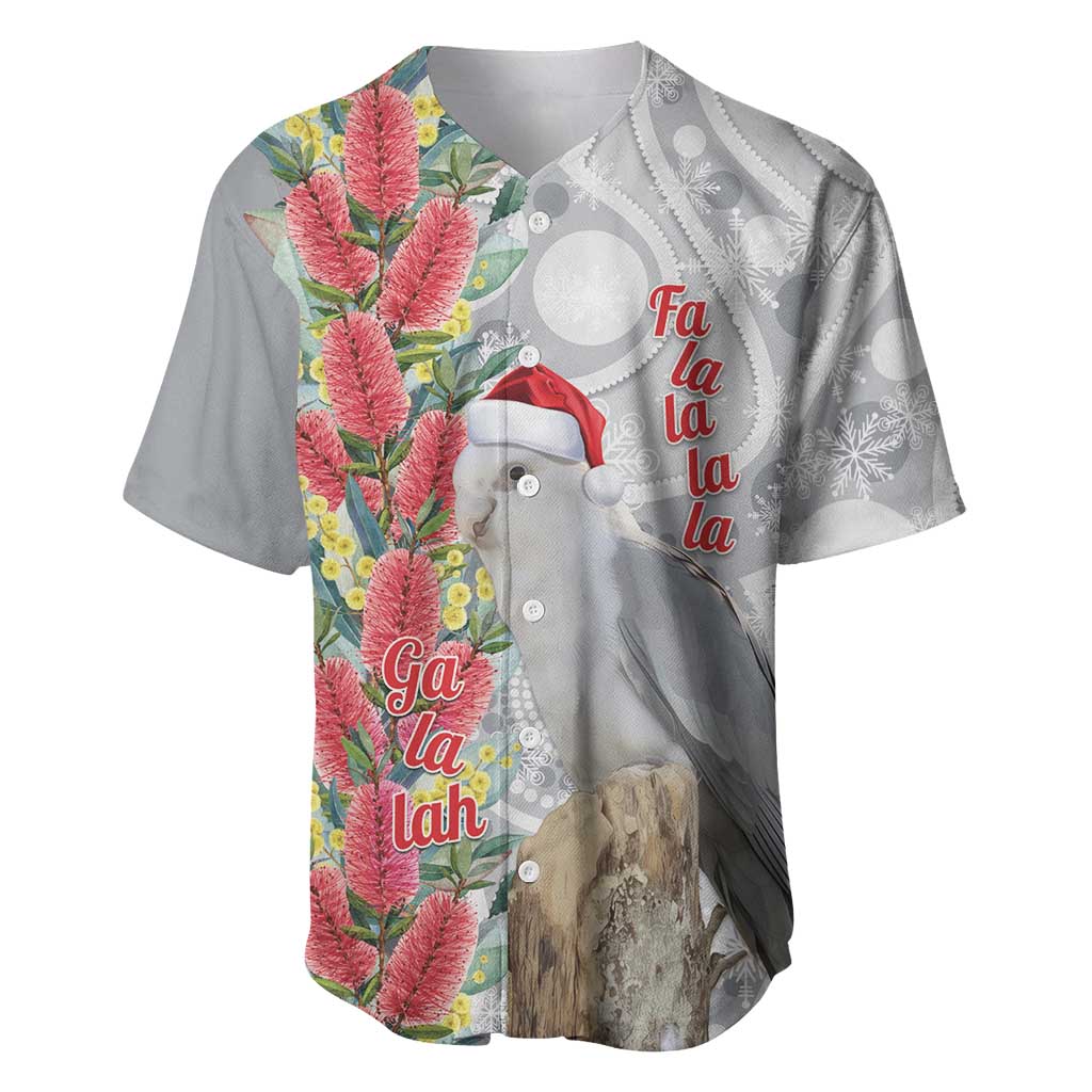 Blue Galah Mutation Christmas Australia Baseball Jersey Falalalala Galalah Bottlebrush Grey Aboriginal Art - Aussie Hoodie