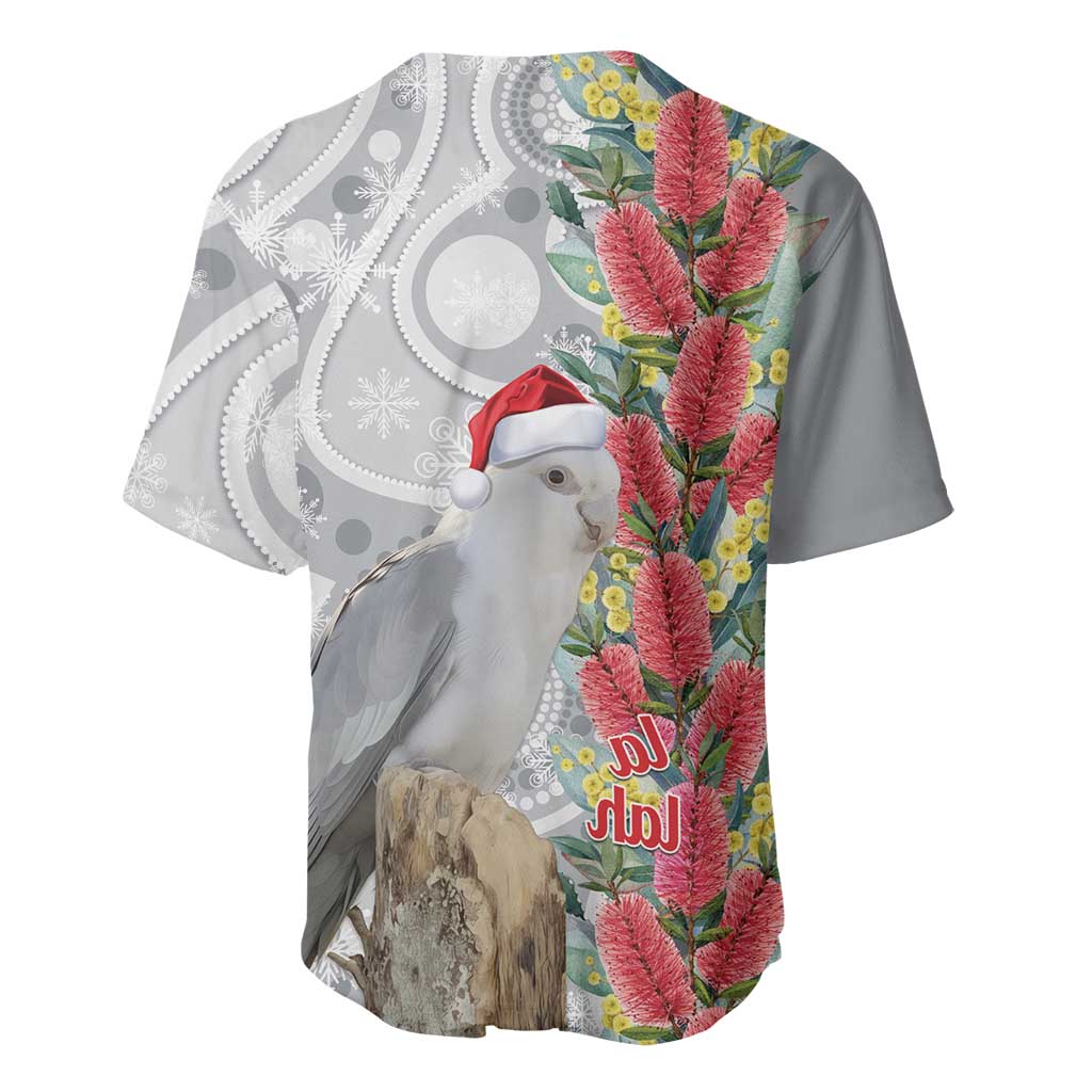 Blue Galah Mutation Christmas Australia Baseball Jersey Falalalala Galalah Bottlebrush Grey Aboriginal Art - Aussie Hoodie