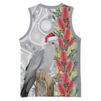 Blue Galah Mutation Christmas Australia Basketball Jersey Falalalala Galalah Bottlebrush Grey Aboriginal Art - Aussie Hoodie