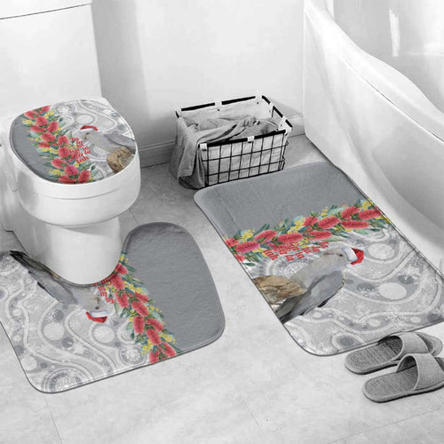 Blue Galah Mutation Christmas Australia Bathroom Set Falalalala Galalah Bottlebrush Grey Aboriginal Art - Aussie Hoodie