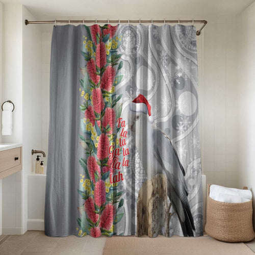 Blue Galah Mutation Christmas Australia Bathroom Set Falalalala Galalah Bottlebrush Grey Aboriginal Art - Aussie Hoodie