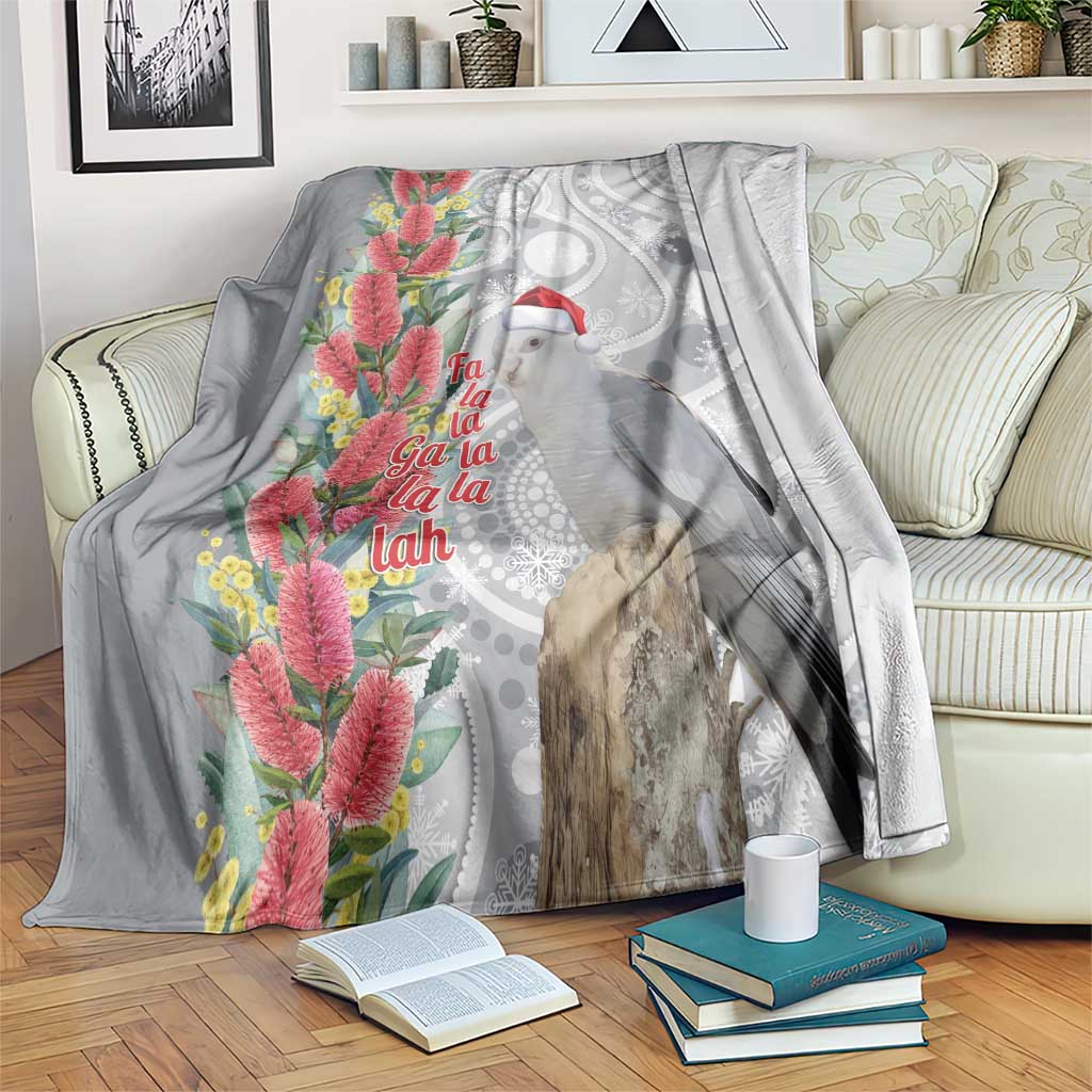 Blue Galah Mutation Christmas Australia Blanket Falalalala Galalah Bottlebrush Grey Aboriginal Art - Aussie Hoodie