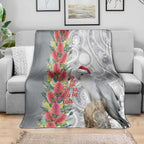 Blue Galah Mutation Christmas Australia Blanket Falalalala Galalah Bottlebrush Grey Aboriginal Art - Aussie Hoodie