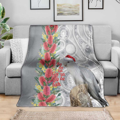 Blue Galah Mutation Christmas Australia Blanket Falalalala Galalah Bottlebrush Grey Aboriginal Art - Aussie Hoodie