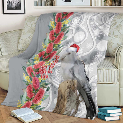 Blue Galah Mutation Christmas Australia Blanket Falalalala Galalah Bottlebrush Grey Aboriginal Art - Aussie Hoodie