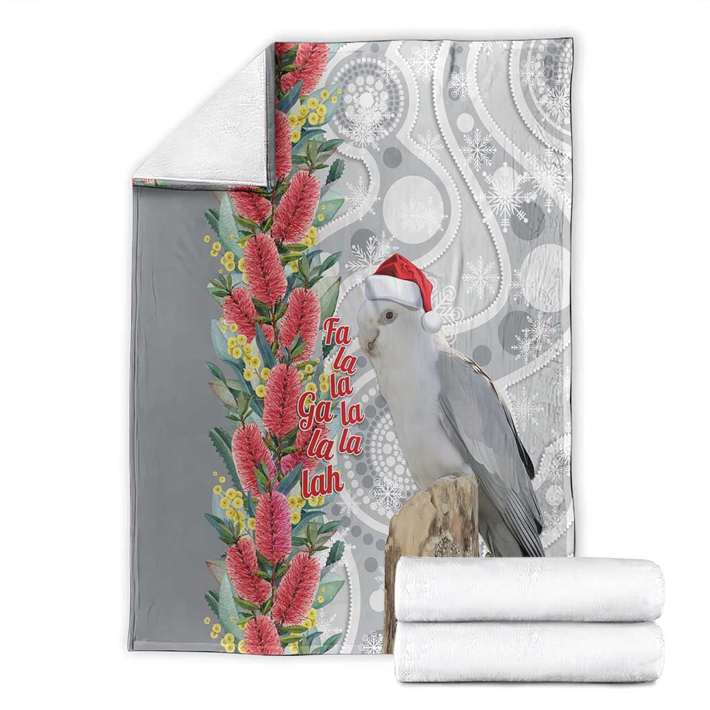 Blue Galah Mutation Christmas Australia Blanket Falalalala Galalah Bottlebrush Grey Aboriginal Art - Aussie Hoodie