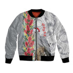 Blue Galah Mutation Christmas Australia Bomber Jacket Falalalala Galalah Bottlebrush Grey Aboriginal Art - Aussie Hoodie