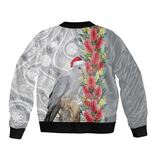 Blue Galah Mutation Christmas Australia Bomber Jacket Falalalala Galalah Bottlebrush Grey Aboriginal Art - Aussie Hoodie
