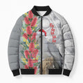 Blue Galah Mutation Christmas Australia Bomber Puffer Jacket Falalalala Galalah Bottlebrush Grey Aboriginal Art - Aussie Hoodie