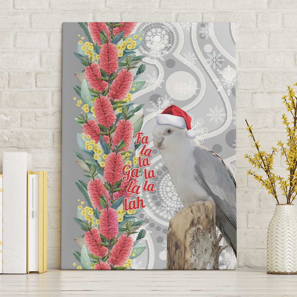 Blue Galah Mutation Christmas Australia Canvas Wall Art Falalalala Galalah Bottlebrush Grey Aboriginal Art - Aussie Hoodie