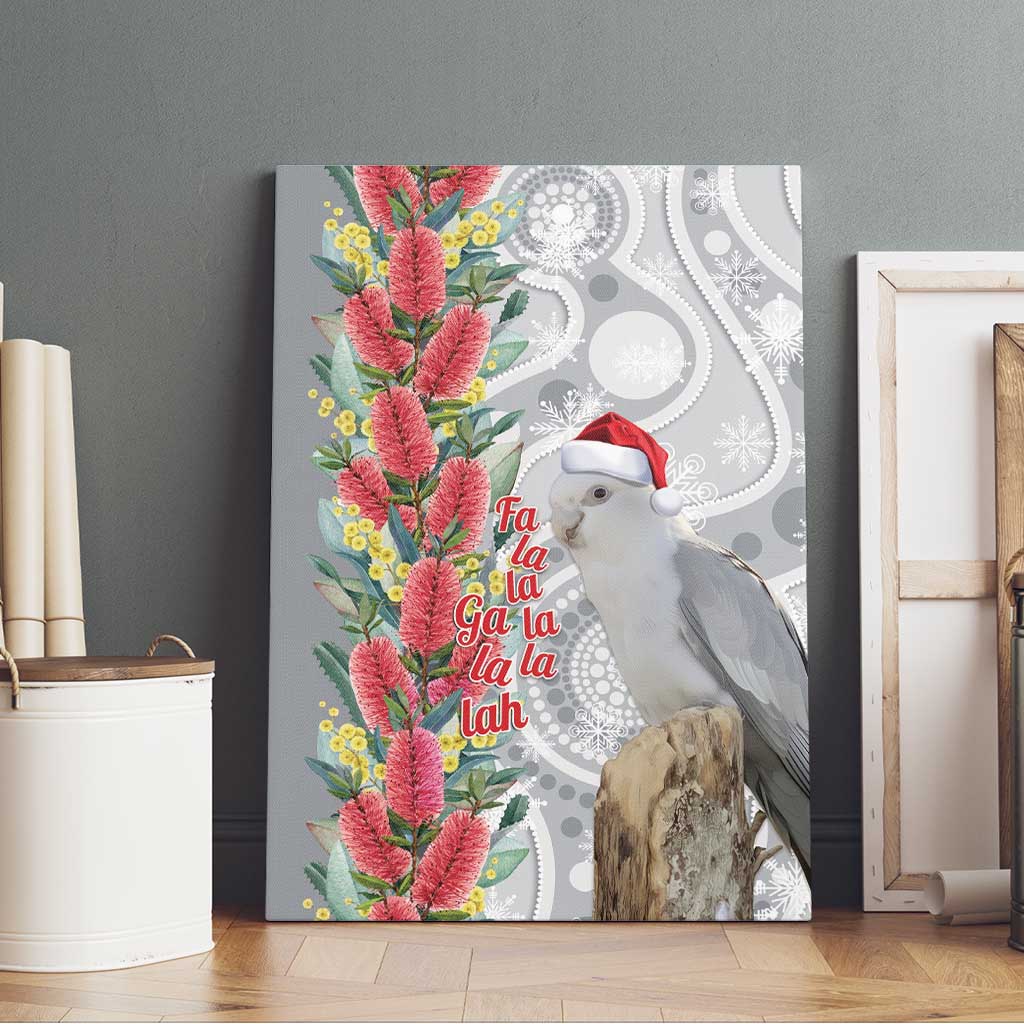 Blue Galah Mutation Christmas Australia Canvas Wall Art Falalalala Galalah Bottlebrush Grey Aboriginal Art - Aussie Hoodie