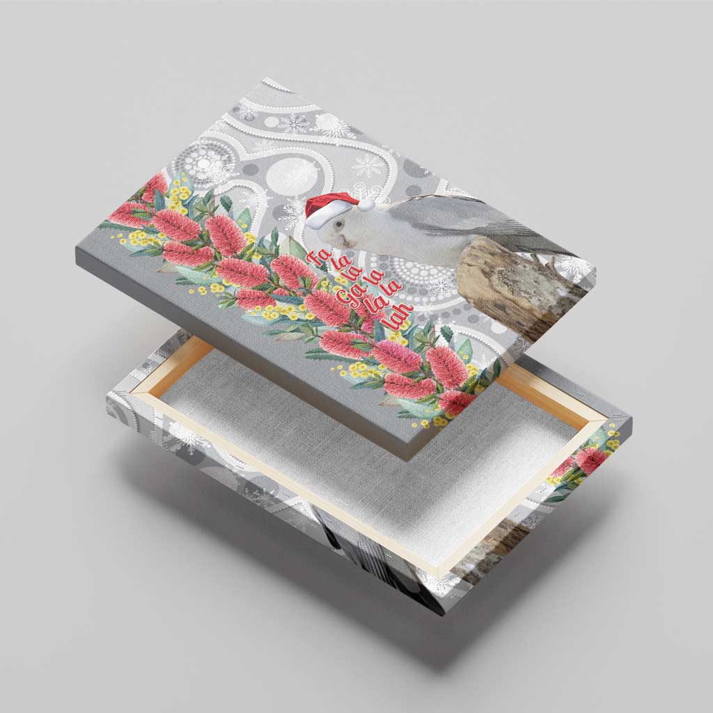 Blue Galah Mutation Christmas Australia Canvas Wall Art Falalalala Galalah Bottlebrush Grey Aboriginal Art - Aussie Hoodie