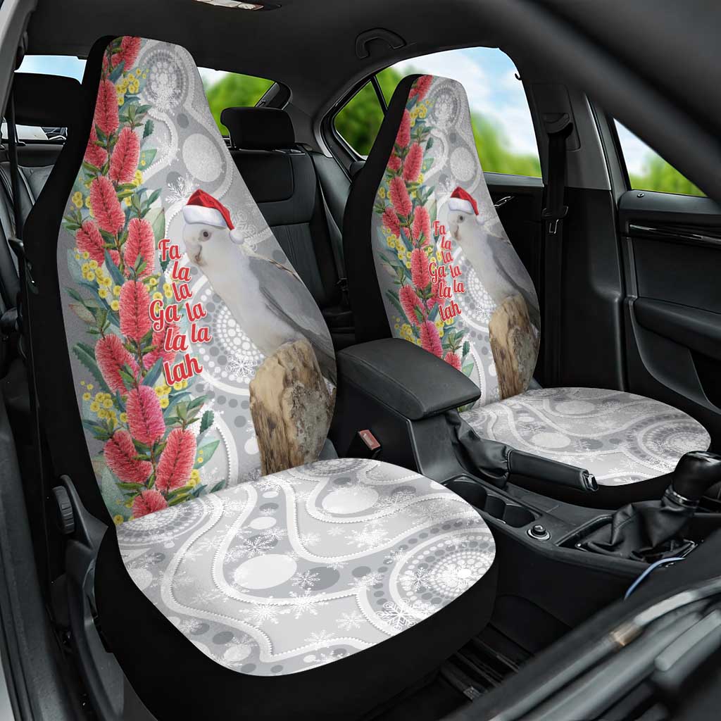 Blue Galah Mutation Christmas Australia Car Seat Cover Falalalala Galalah Bottlebrush Grey Aboriginal Art - Aussie Hoodie