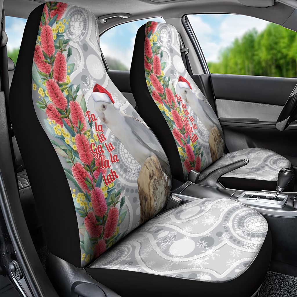 Blue Galah Mutation Christmas Australia Car Seat Cover Falalalala Galalah Bottlebrush Grey Aboriginal Art - Aussie Hoodie