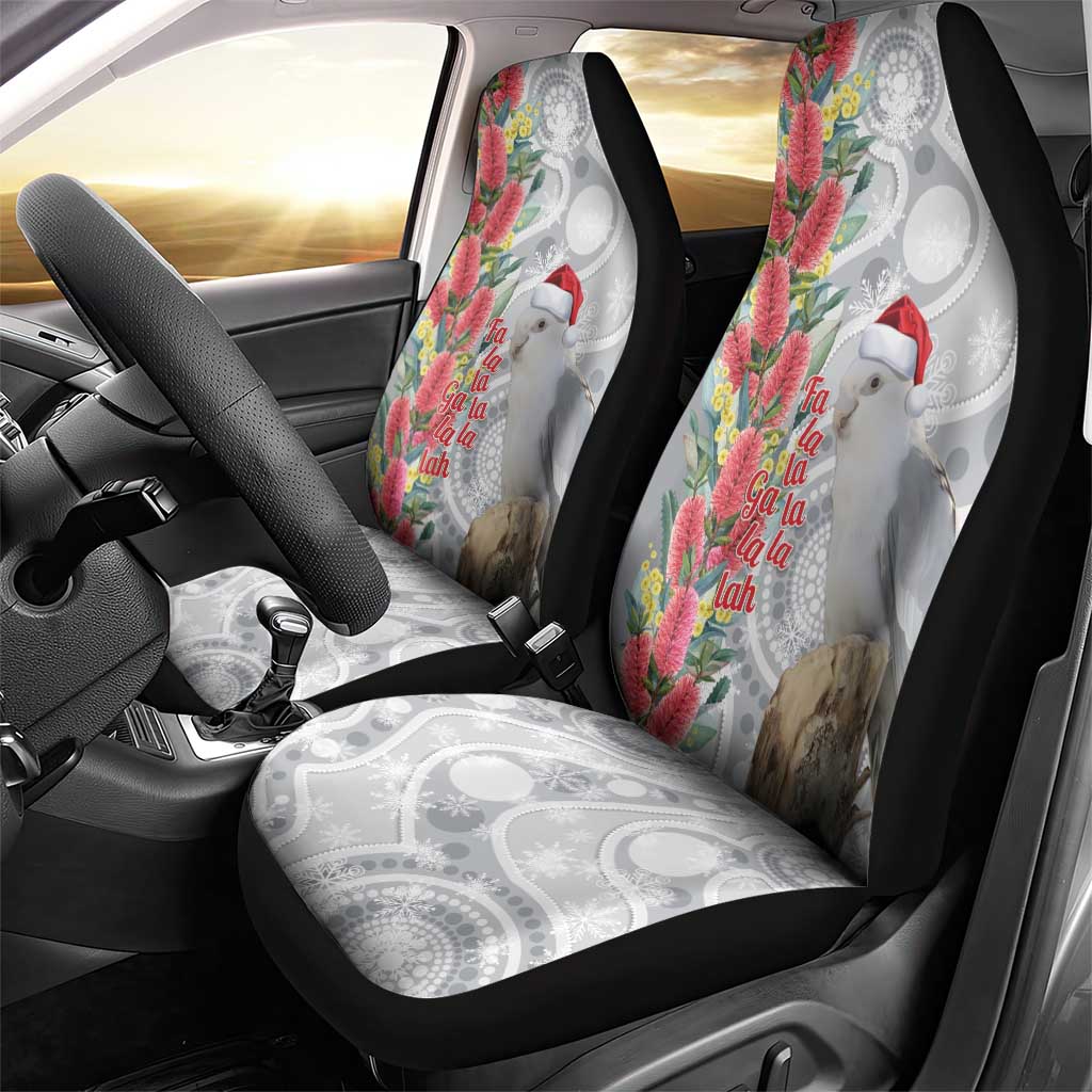 Blue Galah Mutation Christmas Australia Car Seat Cover Falalalala Galalah Bottlebrush Grey Aboriginal Art - Aussie Hoodie