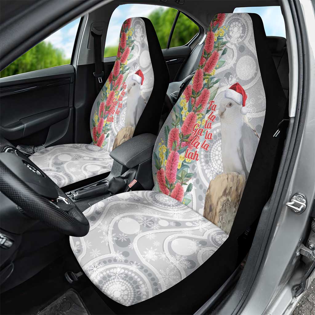Blue Galah Mutation Christmas Australia Car Seat Cover Falalalala Galalah Bottlebrush Grey Aboriginal Art - Aussie Hoodie