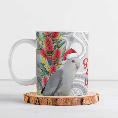Blue Galah Mutation Christmas Australia Ceramic Mug Falalalala Galalah Bottlebrush Grey Aboriginal Art - Aussie Hoodie
