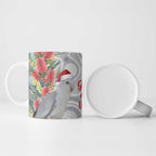 Blue Galah Mutation Christmas Australia Ceramic Mug Falalalala Galalah Bottlebrush Grey Aboriginal Art - Aussie Hoodie