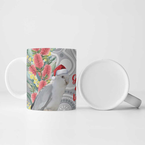 Blue Galah Mutation Christmas Australia Ceramic Mug Falalalala Galalah Bottlebrush Grey Aboriginal Art - Aussie Hoodie