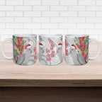 Blue Galah Mutation Christmas Australia Ceramic Mug Falalalala Galalah Bottlebrush Grey Aboriginal Art - Aussie Hoodie