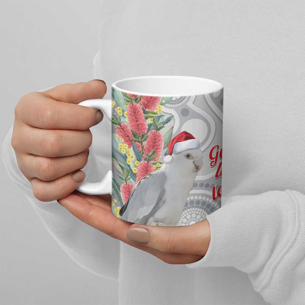 Blue Galah Mutation Christmas Australia Ceramic Mug Falalalala Galalah Bottlebrush Grey Aboriginal Art - Aussie Hoodie