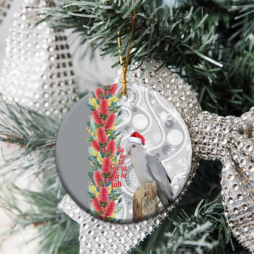 Blue Galah Mutation Christmas Australia Ceramic Ornament Falalalala Galalah Bottlebrush Grey Aboriginal Art - Aussie Hoodie
