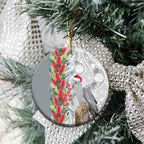 Blue Galah Mutation Christmas Australia Ceramic Ornament Falalalala Galalah Bottlebrush Grey Aboriginal Art - Aussie Hoodie