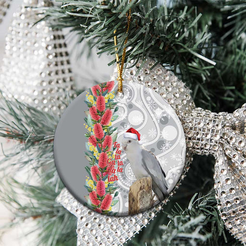Blue Galah Mutation Christmas Australia Ceramic Ornament Falalalala Galalah Bottlebrush Grey Aboriginal Art - Aussie Hoodie