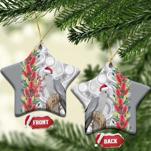 Blue Galah Mutation Christmas Australia Ceramic Ornament Falalalala Galalah Bottlebrush Grey Aboriginal Art - Aussie Hoodie