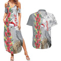 Blue Galah Mutation Christmas Australia Couples Matching Summer Maxi Dress and Hawaiian Shirt Falalalala Galalah Bottlebrush Grey Aboriginal Art - Aussie Hoodie