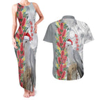 Blue Galah Mutation Christmas Australia Couples Matching Tank Maxi Dress and Hawaiian Shirt Falalalala Galalah Bottlebrush Grey Aboriginal Art - Aussie Hoodie