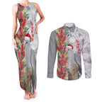 Blue Galah Mutation Christmas Australia Couples Matching Tank Maxi Dress and Long Sleeve Button Shirt Falalalala Galalah Bottlebrush Grey Aboriginal Art - Aussie Hoodie