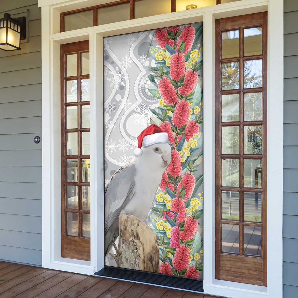 Blue Galah Mutation Christmas Australia Door Cover Falalalala Galalah Bottlebrush Grey Aboriginal Art - Aussie Hoodie