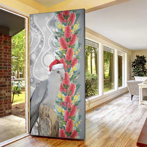 Blue Galah Mutation Christmas Australia Door Cover Falalalala Galalah Bottlebrush Grey Aboriginal Art - Aussie Hoodie