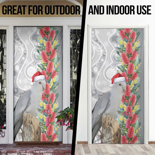 Blue Galah Mutation Christmas Australia Door Cover Falalalala Galalah Bottlebrush Grey Aboriginal Art - Aussie Hoodie