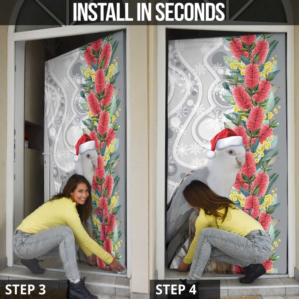 Blue Galah Mutation Christmas Australia Door Cover Falalalala Galalah Bottlebrush Grey Aboriginal Art - Aussie Hoodie