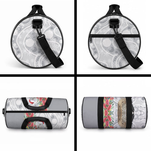 Blue Galah Mutation Christmas Australia Duffle Bag Falalalala Galalah Bottlebrush Grey Aboriginal Art