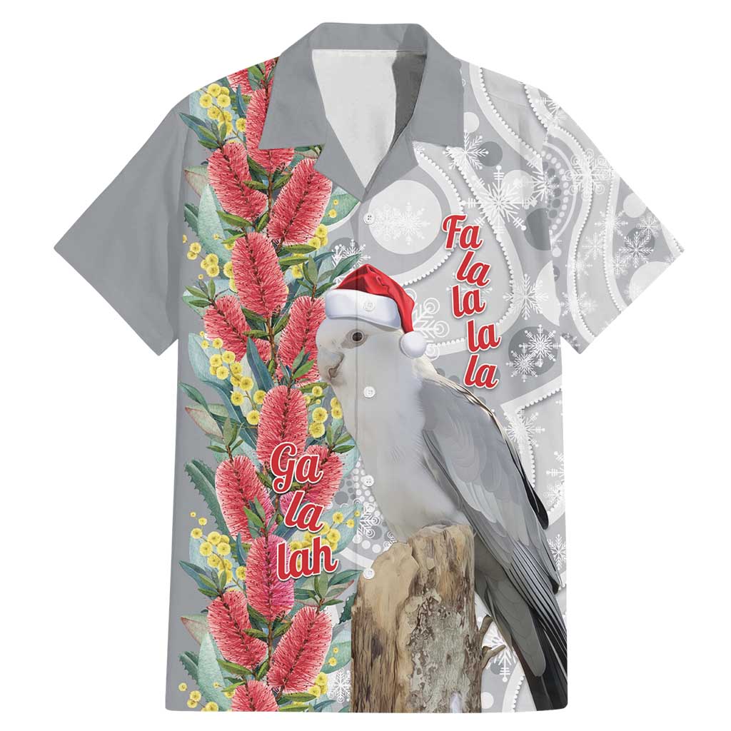 Blue Galah Mutation Christmas Australia Family Matching Mermaid Dress and Hawaiian Shirt Falalalala Galalah Bottlebrush Grey Aboriginal Art - Aussie Hoodie