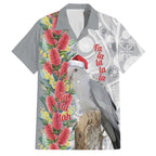 Blue Galah Mutation Christmas Australia Family Matching Off The Shoulder Long Sleeve Dress and Hawaiian Shirt Falalalala Galalah Bottlebrush Grey Aboriginal Art - Aussie Hoodie