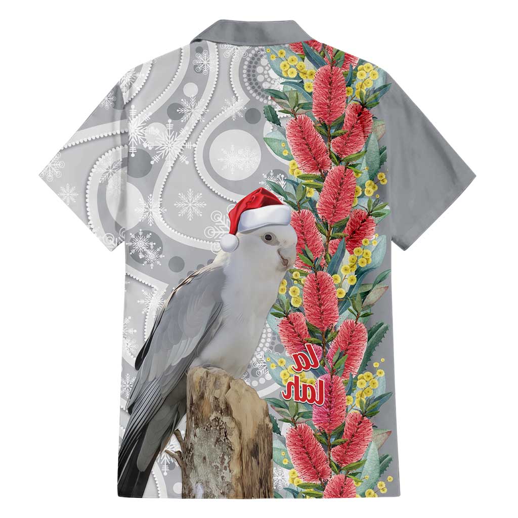 Blue Galah Mutation Christmas Australia Family Matching Off Shoulder Maxi Dress and Hawaiian Shirt Falalalala Galalah Bottlebrush Grey Aboriginal Art - Aussie Hoodie