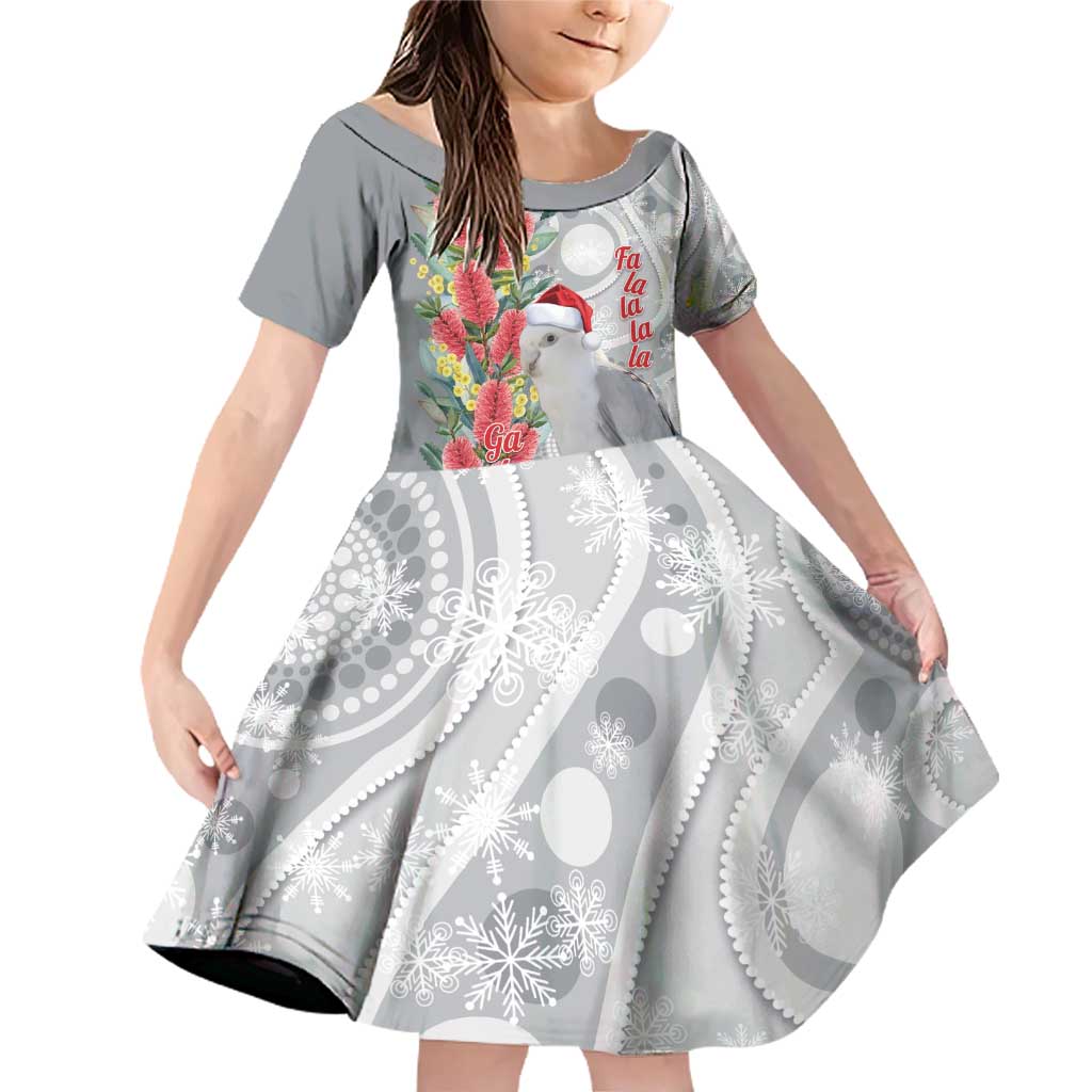 Blue Galah Mutation Christmas Australia Family Matching Off Shoulder Short Dress and Hawaiian Shirt Falalalala Galalah Bottlebrush Grey Aboriginal Art - Aussie Hoodie