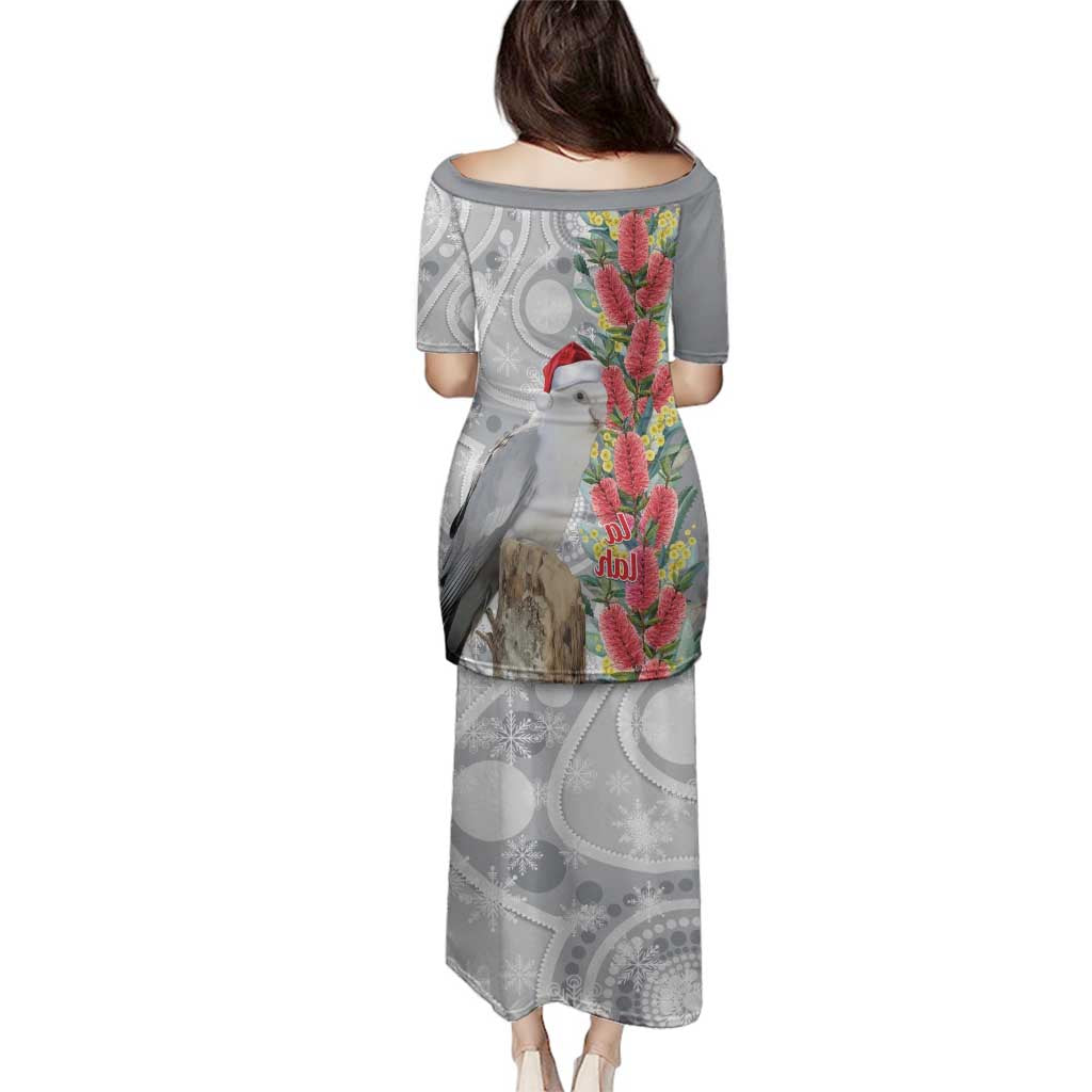 Blue Galah Mutation Christmas Australia Family Matching Puletasi and Hawaiian Shirt Falalalala Galalah Bottlebrush Grey Aboriginal Art - Aussie Hoodie